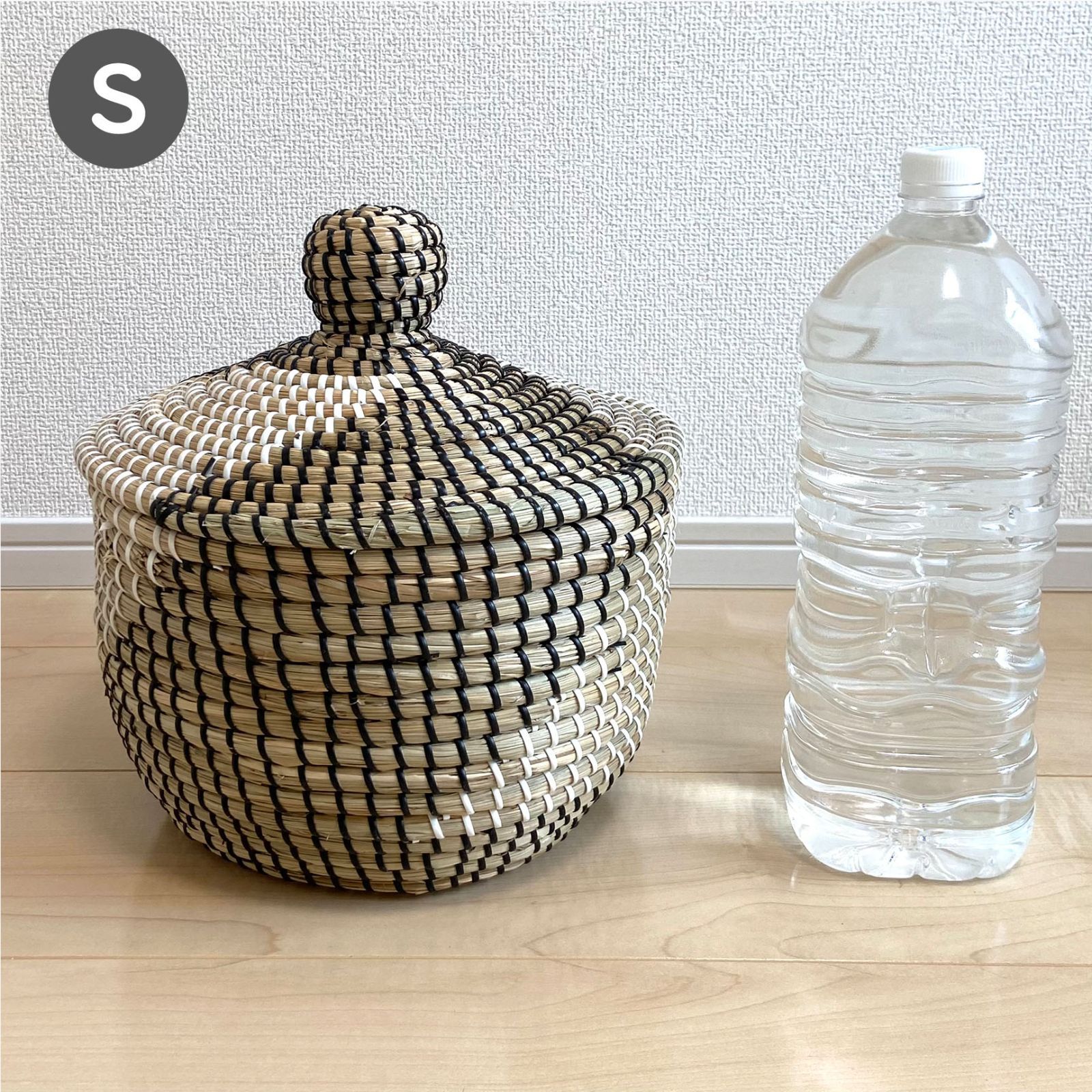 ヴィンテージ】フタ付き ウィッカーバスケット 飾り編み ウィッカー