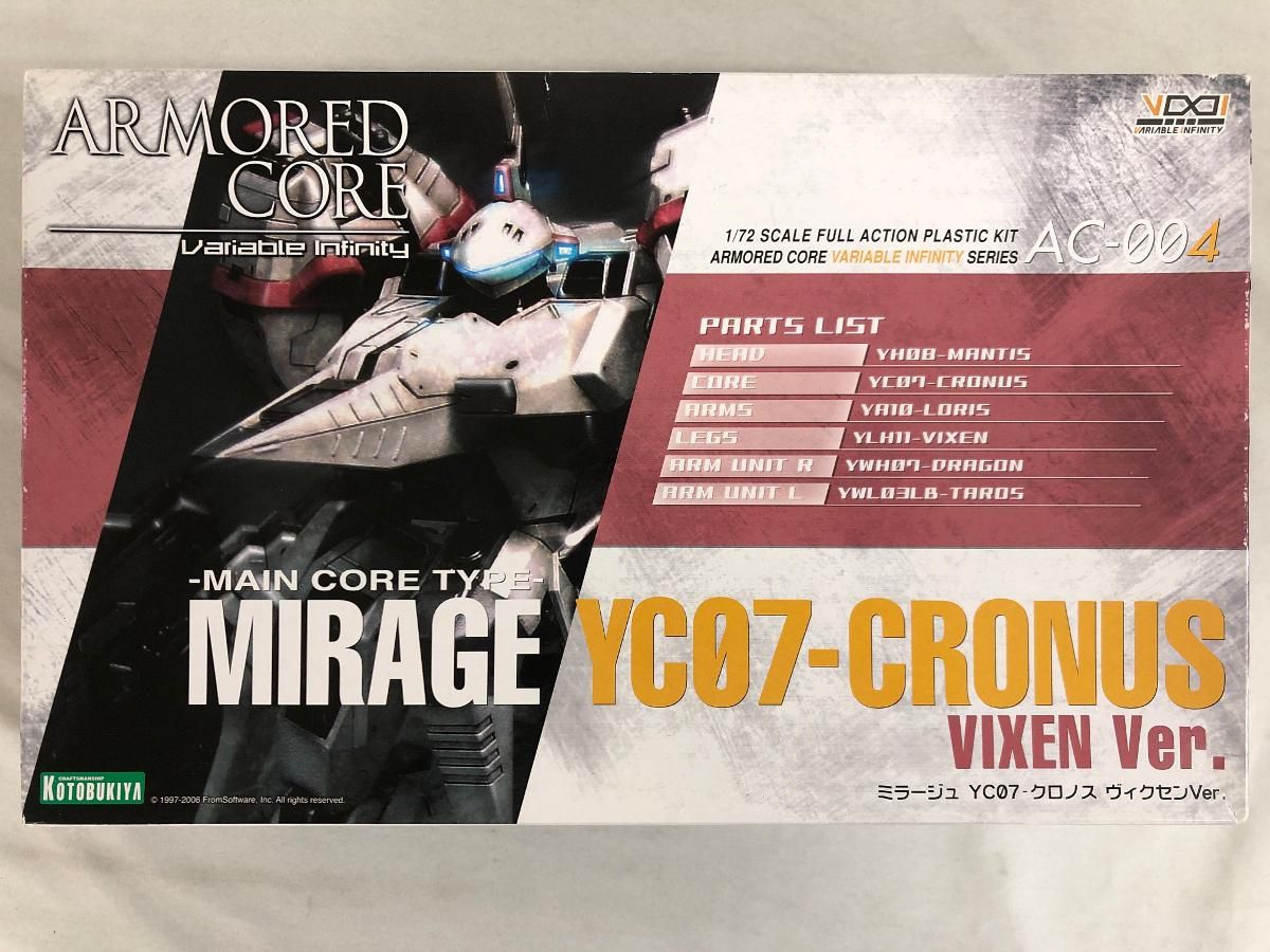 アーマード コア ミラージュYC07 クロノス ヴィクセンver． プラスチックキット1|72