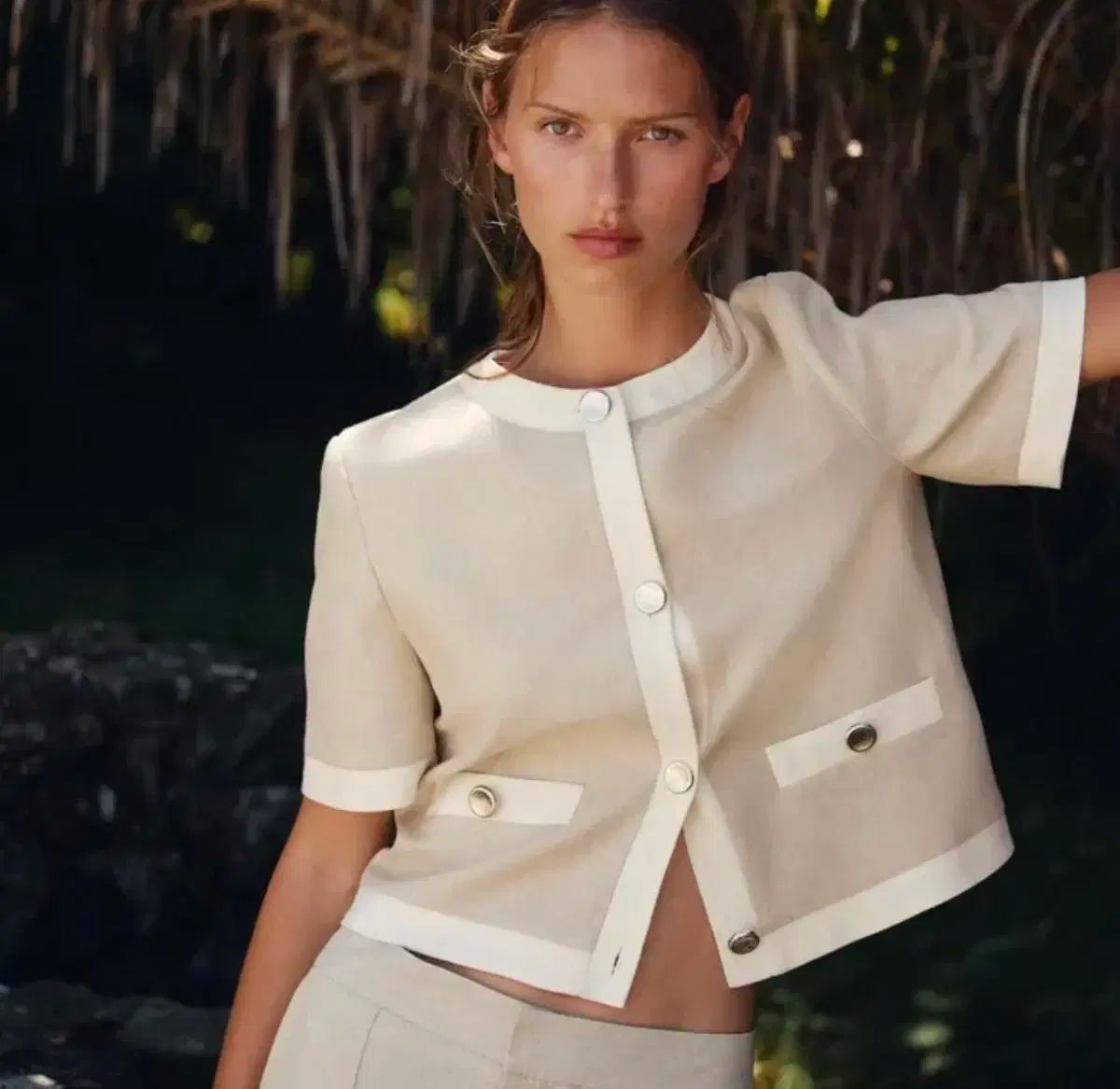 Zara ZARA ザラ リネン 夏 半袖 ジャケット GULLKHAN_COM