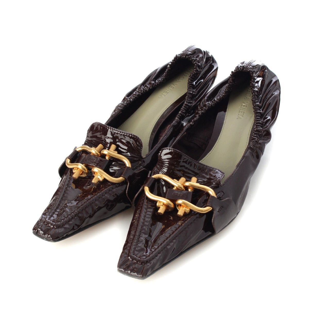 超美品】ピッピシック LINDA 定番黒 スクエアトゥ フラット24.5