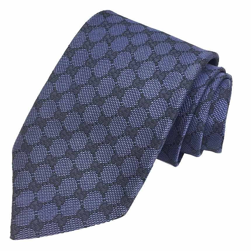 GUCCI グッチ ネクタイ GG シルク ブルー トップ メンズ 服飾小物
