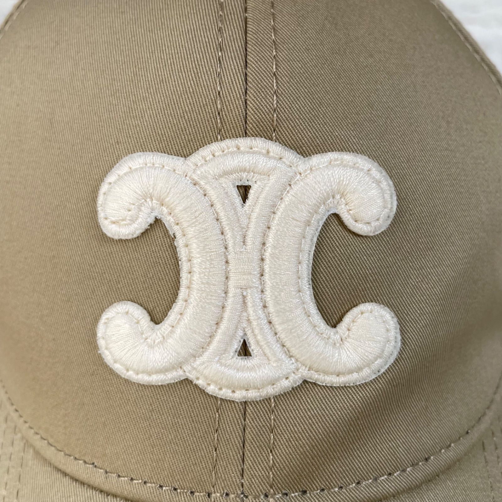 CELINE セリーヌ トリオンフ ベースボールキャップ ベージュ M celine帽子