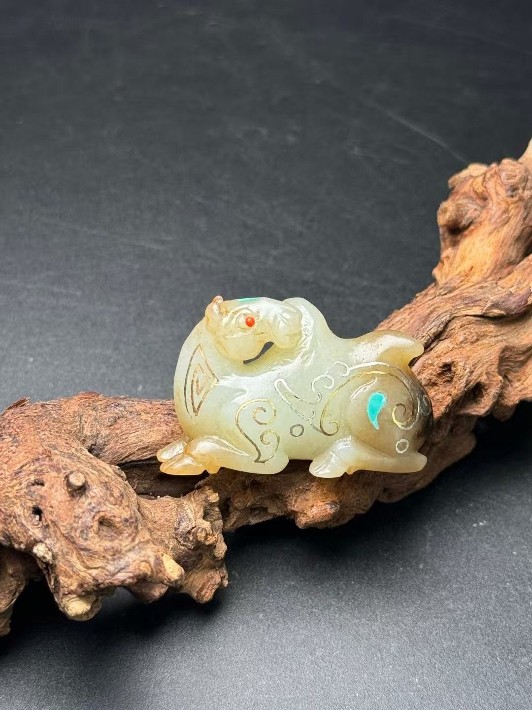 中国古美術.旧蔵品.古和田玉馬.金銀線掐絲.寶石嵌.純手工細密彫