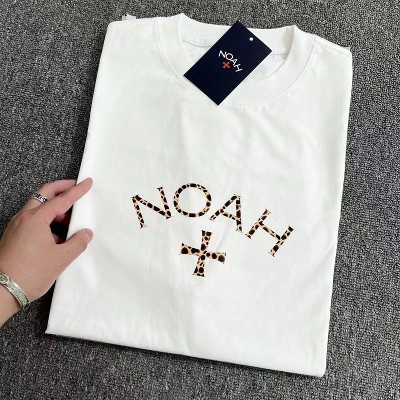 NOAH NYC CORE 23SS 半袖 夏季 レオパード クロス ロゴ カジュアル ヘビー コットン Tシャツ