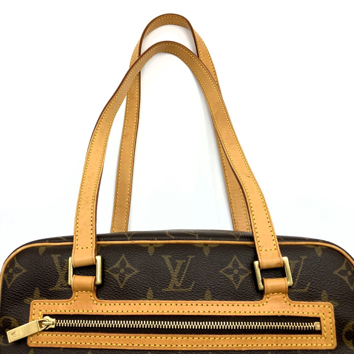 美品 LOUIS VUITTON ルイ・ヴィトン ベタ無し シテMM モノグラム ショルダーバッグ 肩掛け バッグ ブラウン PVC レディース  メンズ M51182 USED