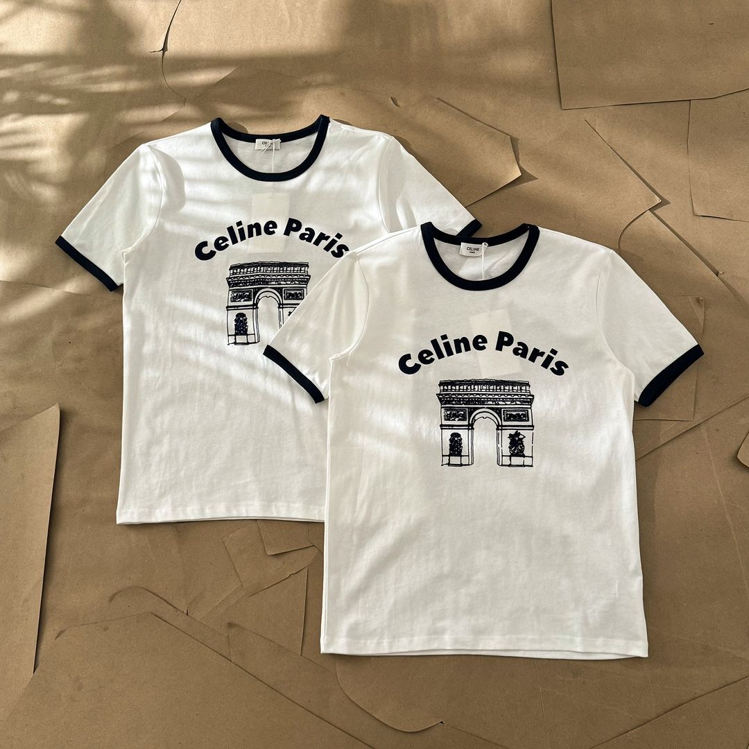 CELINE/セリーヌ凱旋門フロマージュプリントレディース半袖Tシャツ