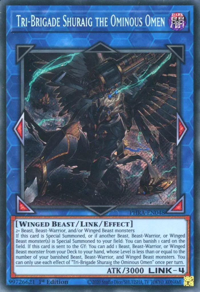 覇王の囀り 中古】遊戯王 PHRA-EN048[SE]：Tri-Brigade Shuraig the Ominous