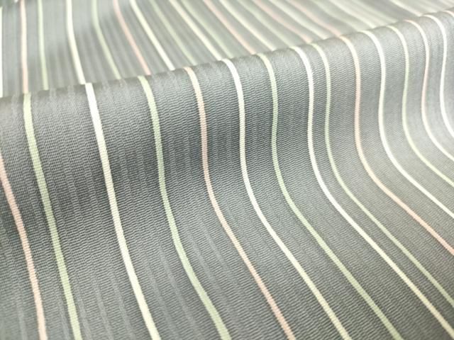 平和屋着物▽上質な小紋 単衣 縞 正絹 逸品 DAAS0166az