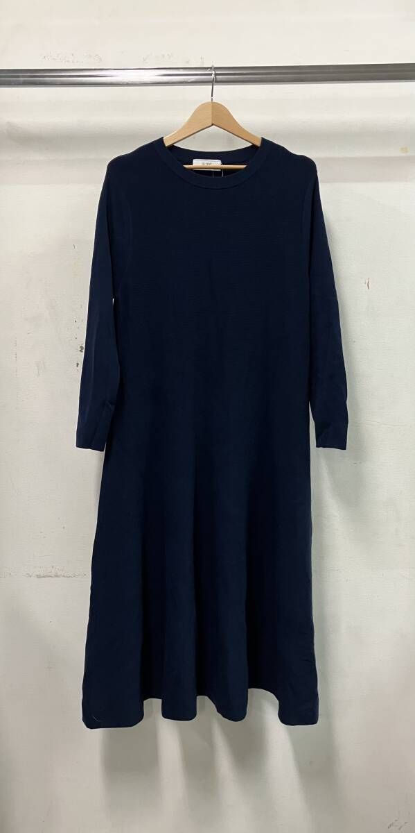 IENA SLOBE イエナスローブ 23-040-912-2830 23AW ウォッシャブルフ ワンピース 長袖ワンピース サイズF ネイビー