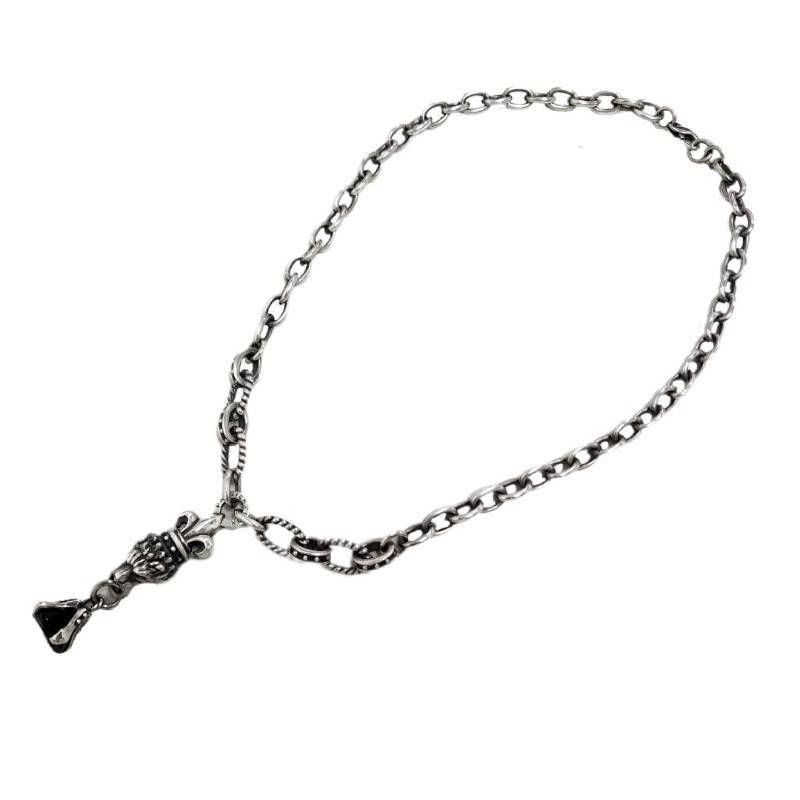パトリックコックス フレア 石入り ネックレス シルバー Patrick Cox Xmas限定】Patrick Coxのネックレス(シルバー925)☆中古品