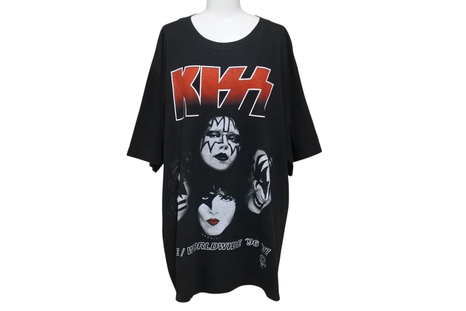 VINTAGE ヴィンテージ 90 s KISS キス ALIVE|WORLDWIDE TOUR ツアー Tシャツ サイズXL 1996年 ブラック 4b001534