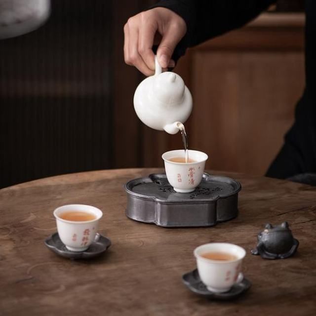 壺承 茶盤 中国茶 茶器 錫製 台湾茶 中国茶器 茶道具 茶道