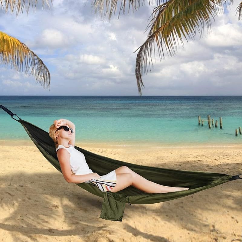 虫対策 パラシュート 通気 快適 軽量 4点セット ハンモック 蚊帳付き