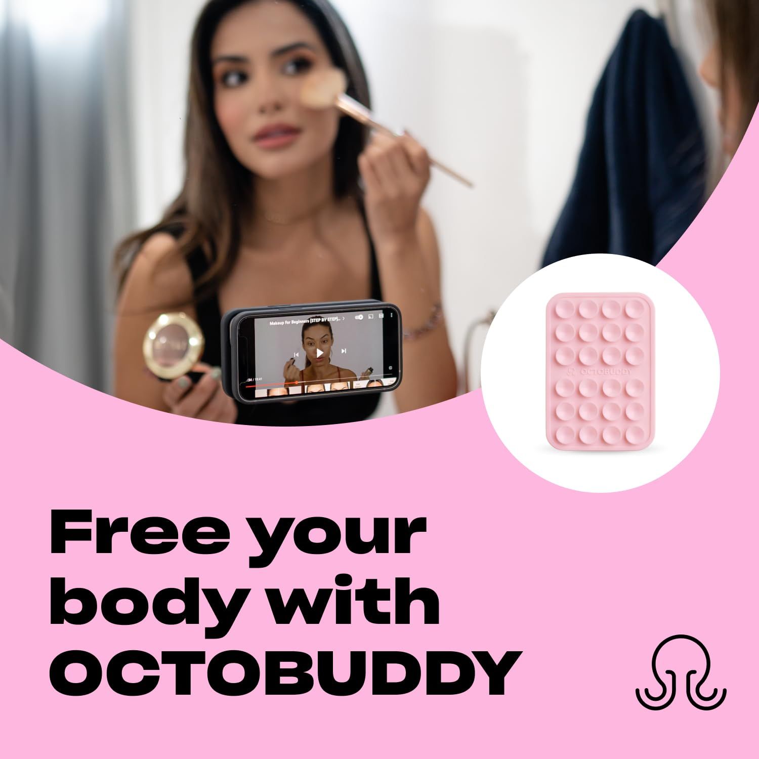 OCTOBUDDY | シリコン吸盤携帯電話ケース 粘着マウント | (iPhoneと