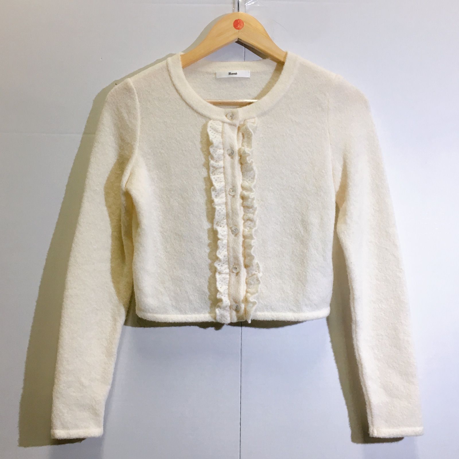 ルネ rene ホワイト フード付き 長袖カーディガン　34 rene♡カーディガン （Rene カーディガン パーカー 白 長袖