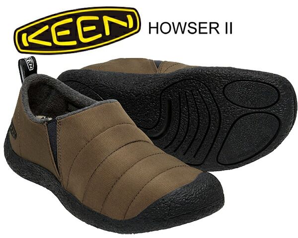 キーン ハウザー 2 メンズ KEEN HOWSER II DARK EARTH|BLACK 1026859 ブラウン ブラック スリッポン リラックスシューズ