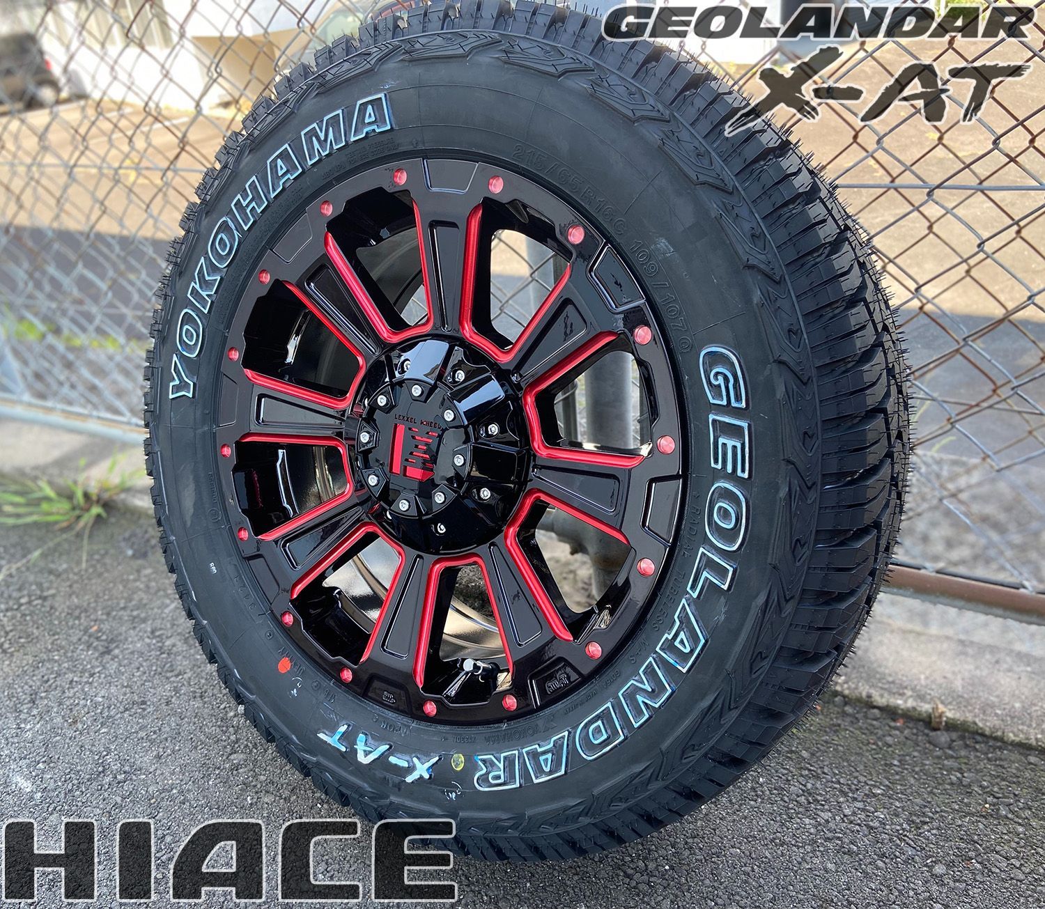 16インチハイエース車検対応ヨコハマジオランダーX-ATマットブラック