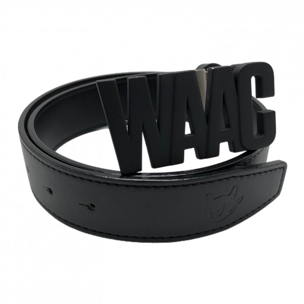 【超美品】ワック ベルト 黒 ロゴバックル  レディース  ゴルフウェア WAAC