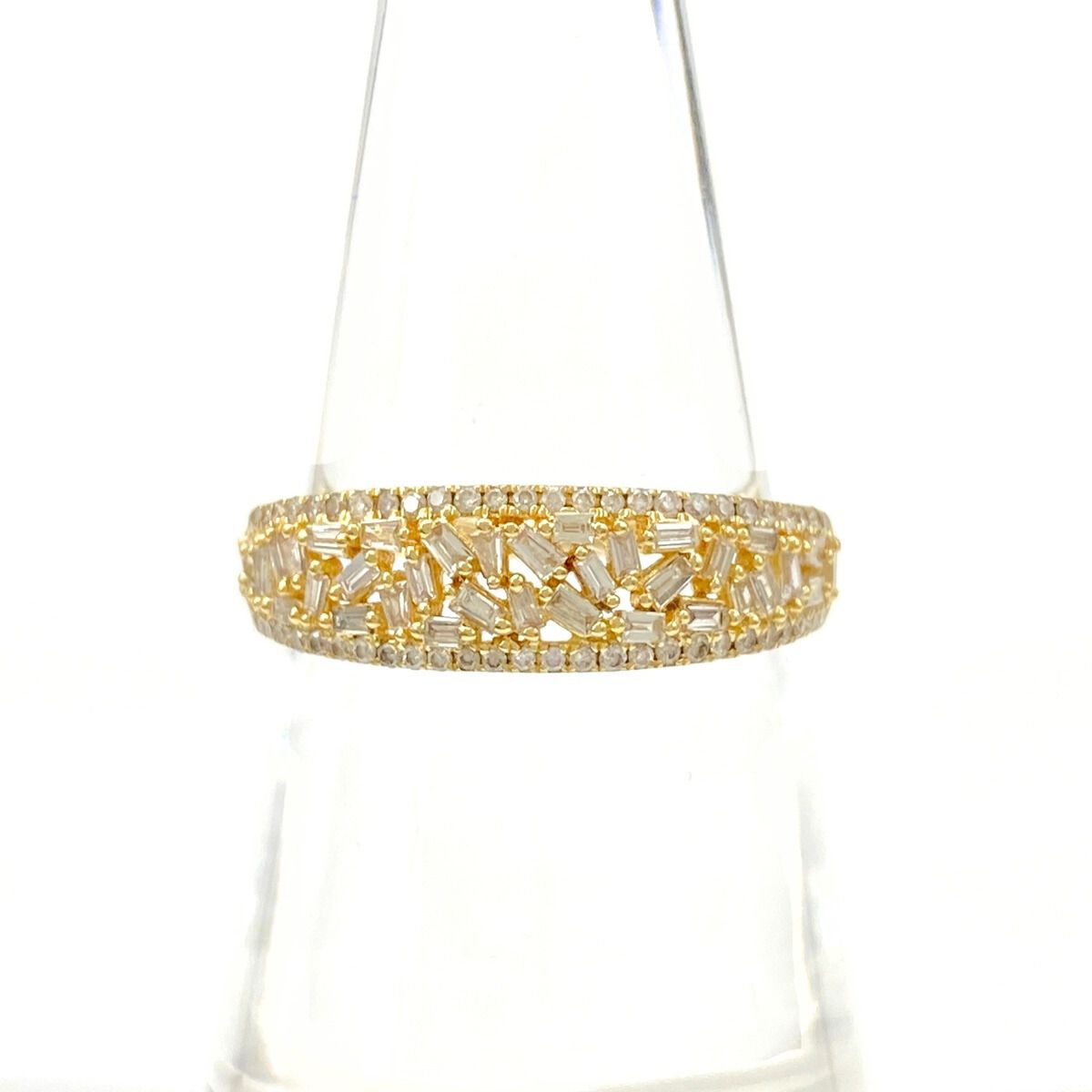 メレダイヤ デザインリング YG イエローゴールド 指輪 リング 13.5号 K18 YG ダイヤモンド レディース