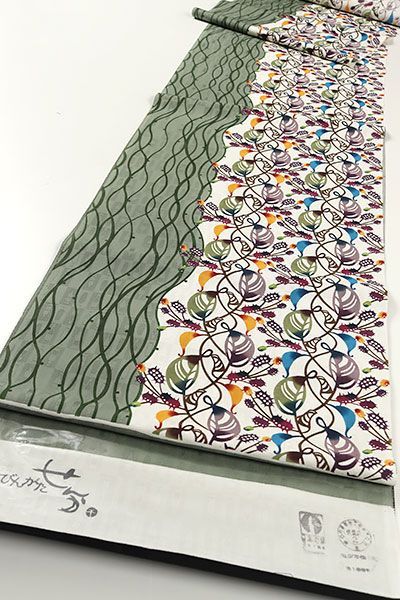 ona4387 逸品 紅型研究所 染 千花 琉球紅型 九寸 名古屋帯 お仕立て