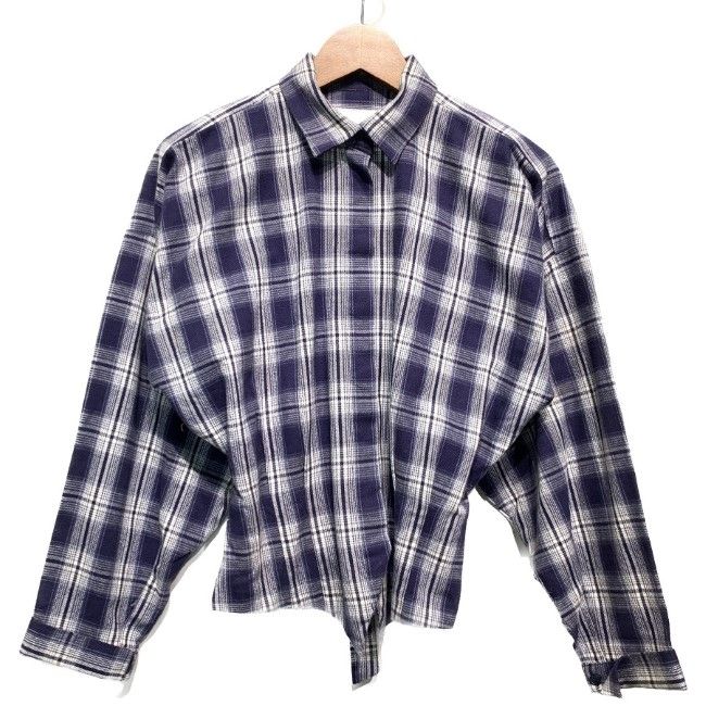 NORMA KAMALI 長袖シャツ チェックシャツ チェック柄 レナウン ウエストひも ドルマン ドルマンスリーブ 古着