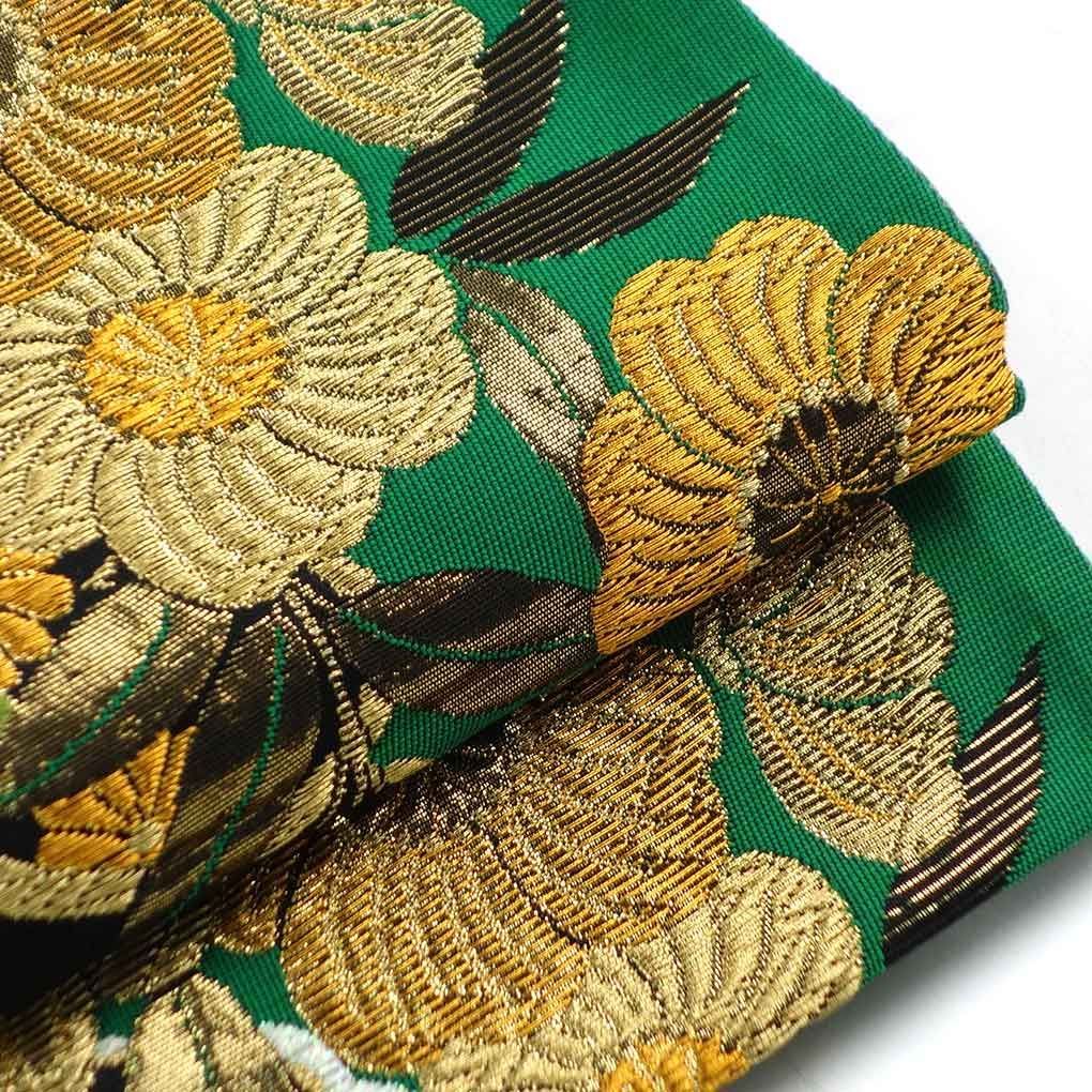 花柄 緑色 袋帯 緑色花柄 袋帯 - メルカリ