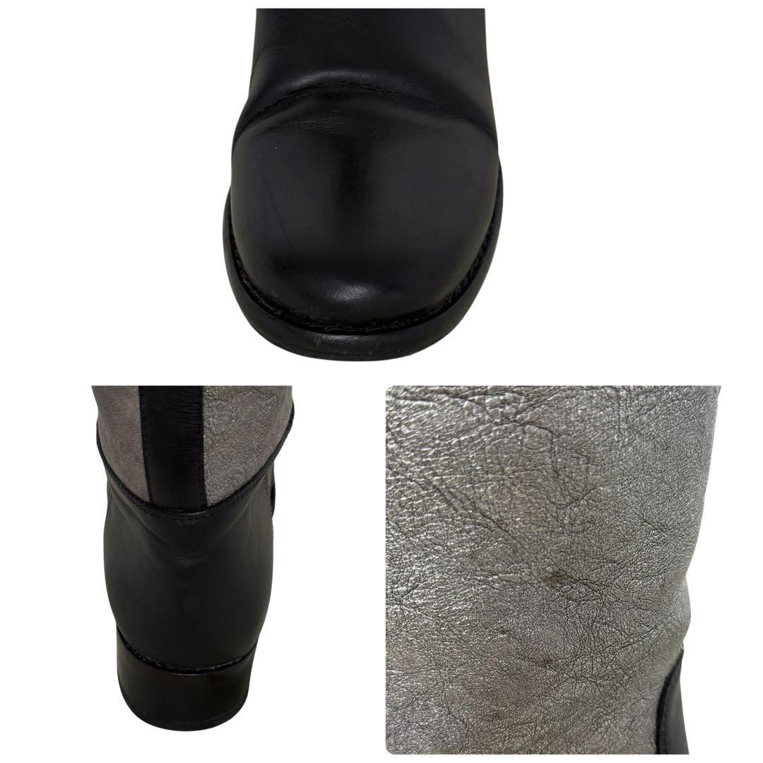 CHANEL シャネル ブーツ シルバー CCロゴ 36 KIN-KAAI_COM