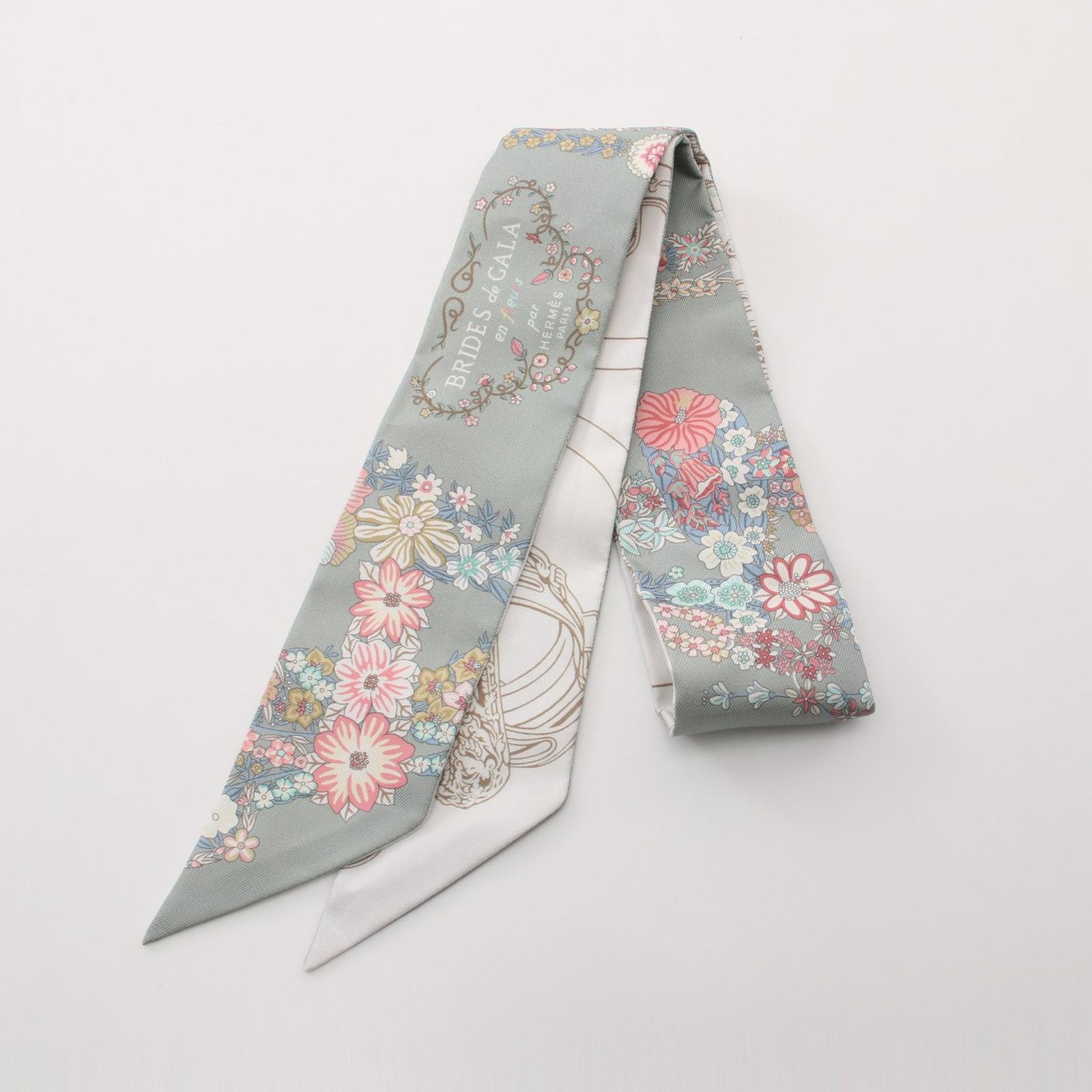 エルメス HERMES スカーフ ツイリー BRIDES de GALA en fleurs シルク トゥイリー レディース Used A