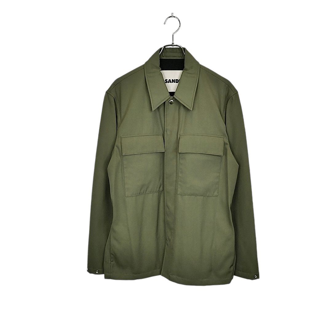 JIL SANDER】ウール ジップ シャツジャケット Navy 送料関税込