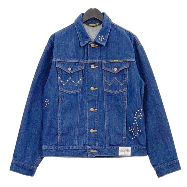 Wrangler×badwayコラボデニムジャケットスタッズ Wrangler×BADWAY コラボ スタッズデニムジャケット
