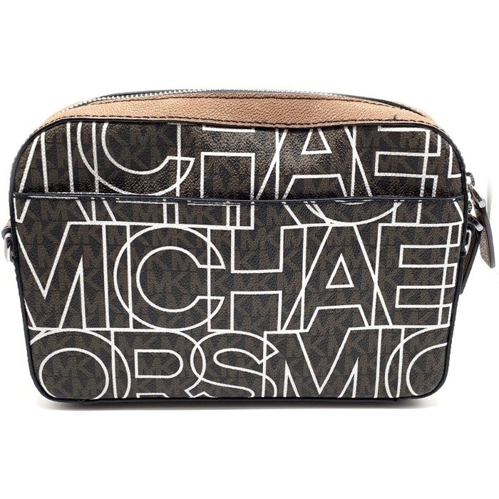 MICHAEL KORS マイケルコース PVCレザーロゴプリント ショルダーバッグ ブラウン 37H1LCOC5R MICHAEL KORS マイケルコース PVCレザーロゴプリント ショルダーバッグ