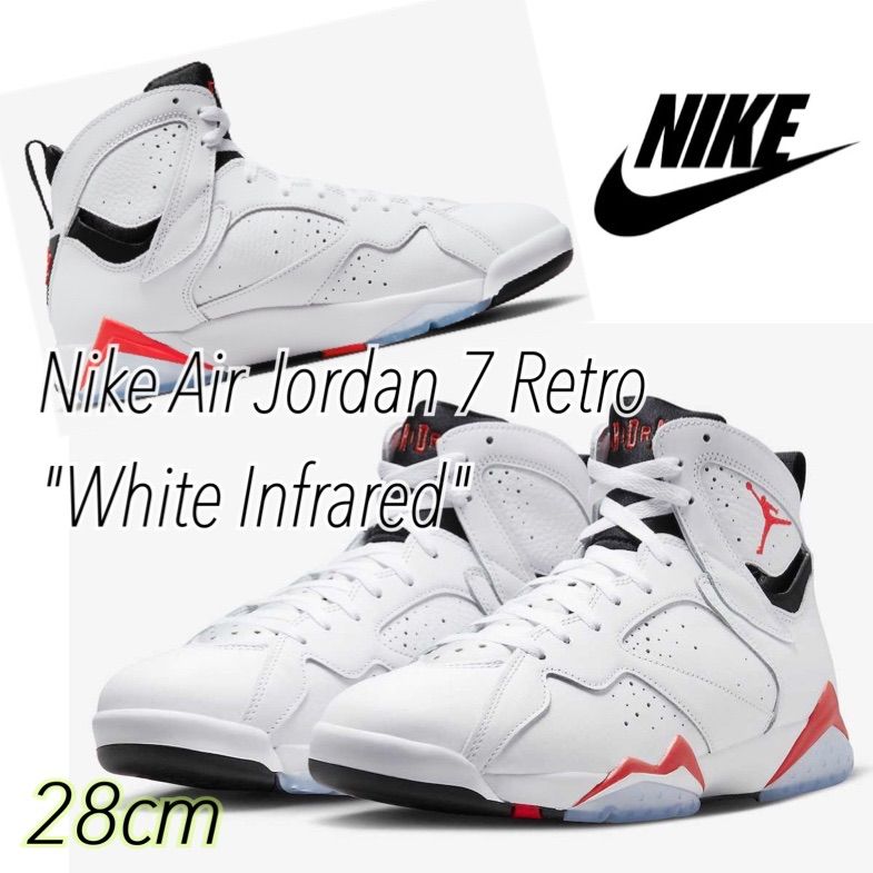 Nike Air Jordan 7 Retro White Infrared ナイキ エアジョーダン7 レトロ ホワイト  インフラレッド（CU9307-160）白28cm箱無し - メルカリ