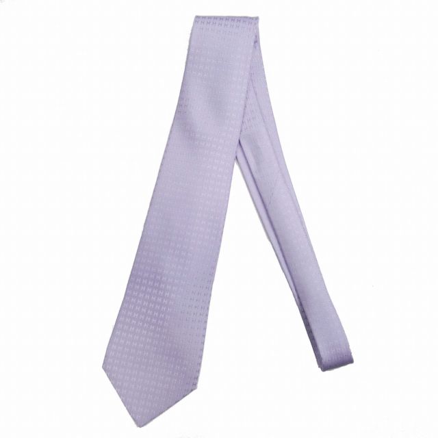 【未使用タグ付き】HERMES ネクタイ H柄 現行モデル ジャガード 美品】 エルメス ネクタイ H柄 ジャガード織 光沢感 シルバー