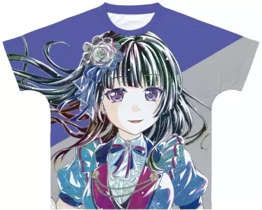Tシャツ 白金燐子 Ani-Art 第4弾 フルグラフィックTシャツ ネイビー×グレー ユニセックスXSサイズ 「BanG Dream! ガールズバンドパーティ!」