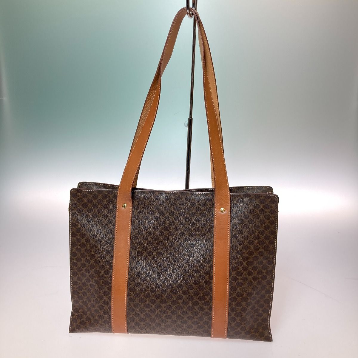 ◎◎CELINE セリーヌ マカダム柄 モノグラム トートバッグ M95 ブラウン - メルカリ