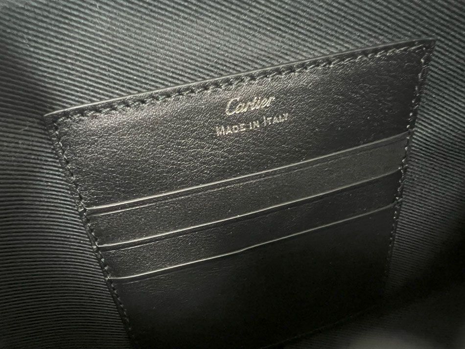 Cartier カルティエ マスト ドゥ ポーチ SM グレー カーフスキン  