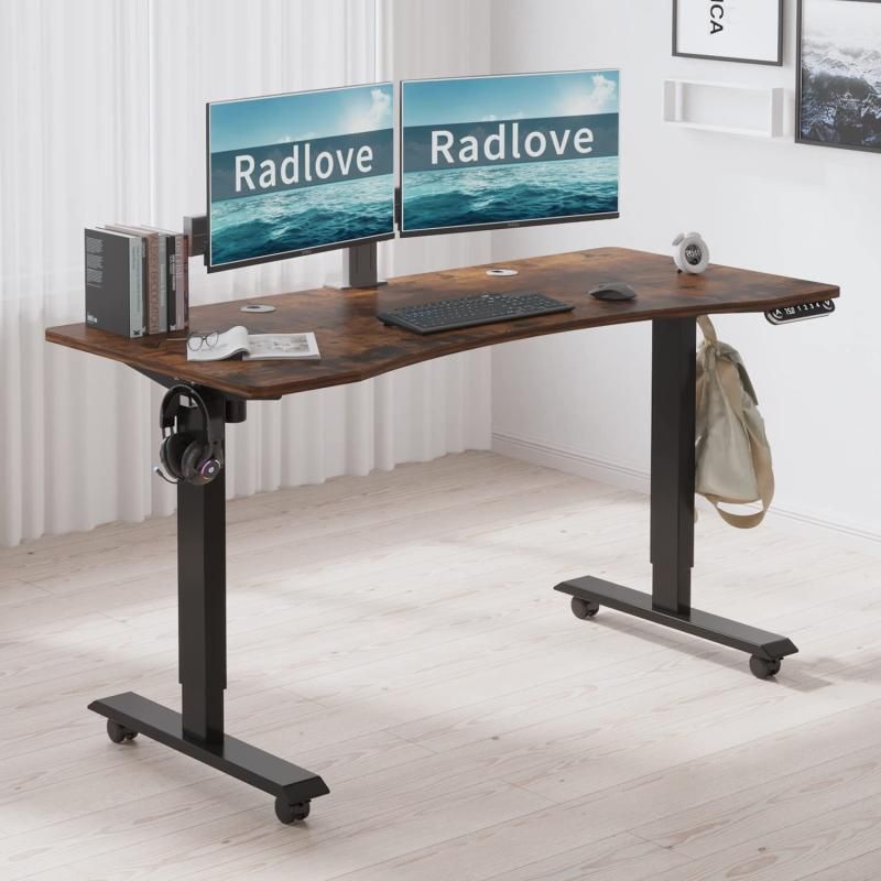RADLOVE パソコンデスク 電動昇降式 デスク 幅150CM×奥行101C