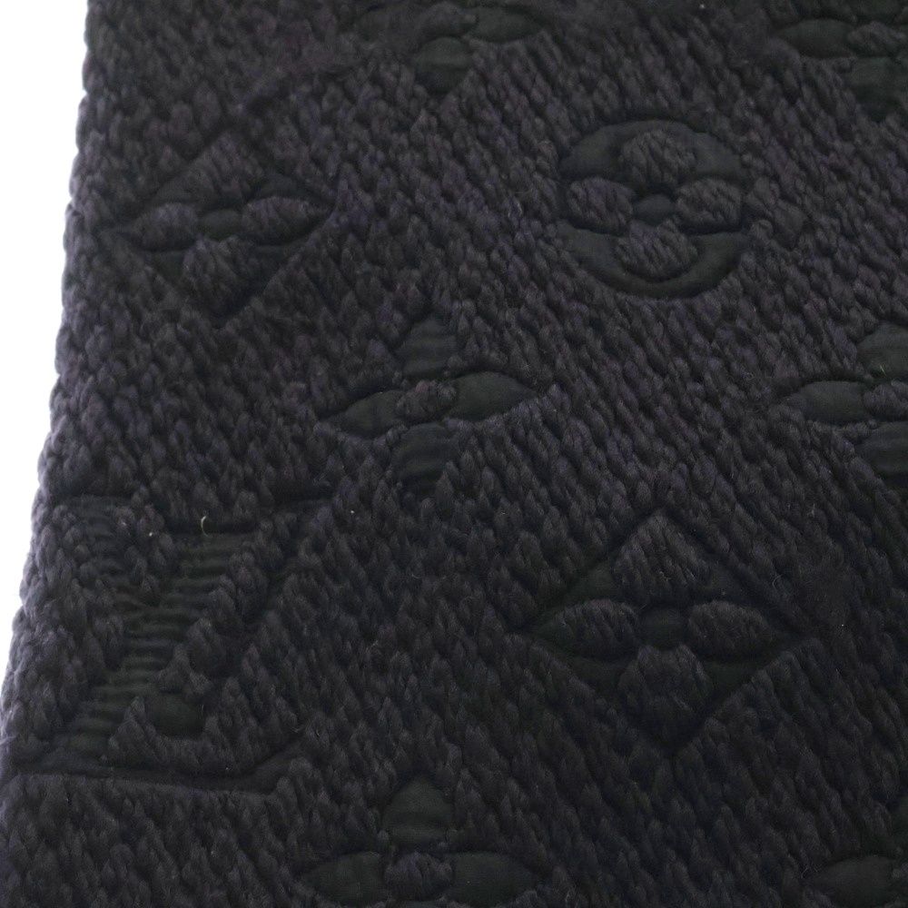 LOUIS VUITTON ルイヴィトン エシャルプ ロゴマニア モノグラム シルク混ウールマフラー 413287 ブラック パープル