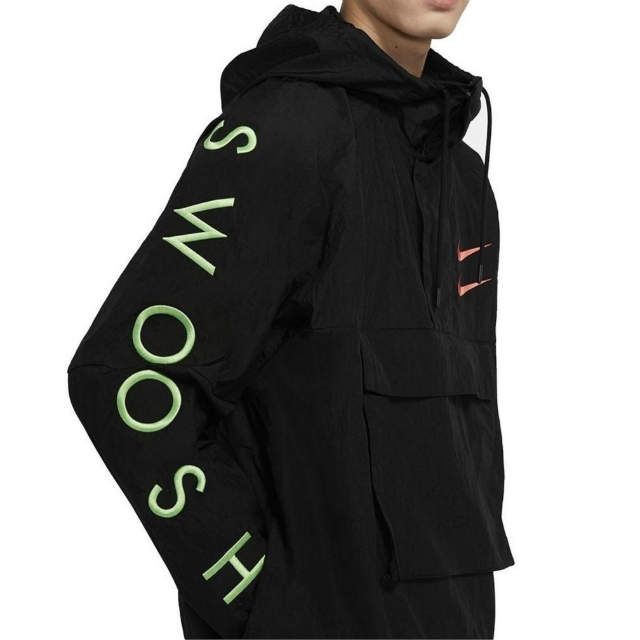 NIKE ナイキ SWOOSH WOVEN ANORAK JACKET スウッシュウーブンアノラックジャケット DJ0477-010 XL BLACK  ハーフジップ パーカー アウター g17027 - メルカリ