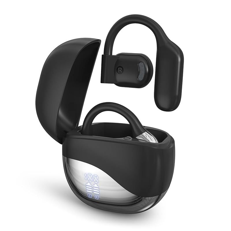 イヤホン Bluetooth 【2024音質特化モデル オープンイヤー型】ワイヤレスイヤホン 耳を塞がない 耳掛け式 イヤフォン 骨伝導の革新 業界トップ音質 指向性音伝送技術 残量表示 音漏れ抑制 日本