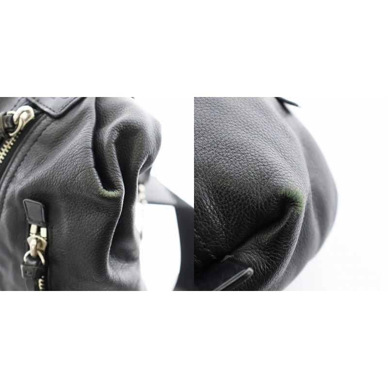コーチ COACH トンプソン ボディバッグ ロゴ レザー 黒 ブラック 70360