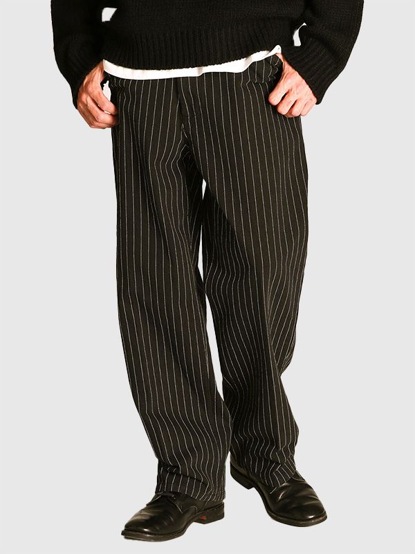 Schott　パンツ　32 　ブラック　ストライプ Schott ショット ストライプ パンツ ワーク フリスコパンツ L