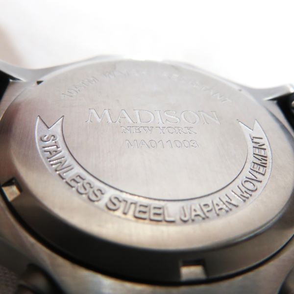 マディソンニューヨーク クォーツ MA011003 時計 腕時計 メンズ 美品