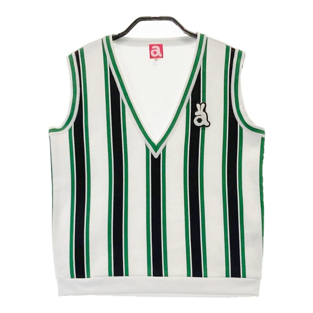 サイズ：36 ARCHIVIO アルチビオ ニットベスト ストライプ柄 ホワイト