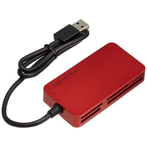エレコム カードリーダライタ USB3.0対応 SD、microSD、MS、XD、CF対応 スリムコネクタ レッド MR3-A006RD （1点）