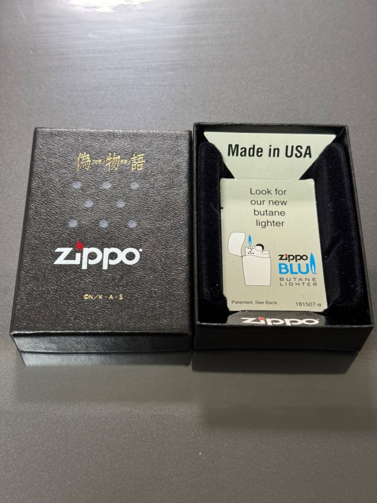 zippo 偽物語 火憐 月火 アニメ KAREN TSUKIHI 2012年製 両面デザイン 特殊加工品 デットストック 専用ケース 保証書付き