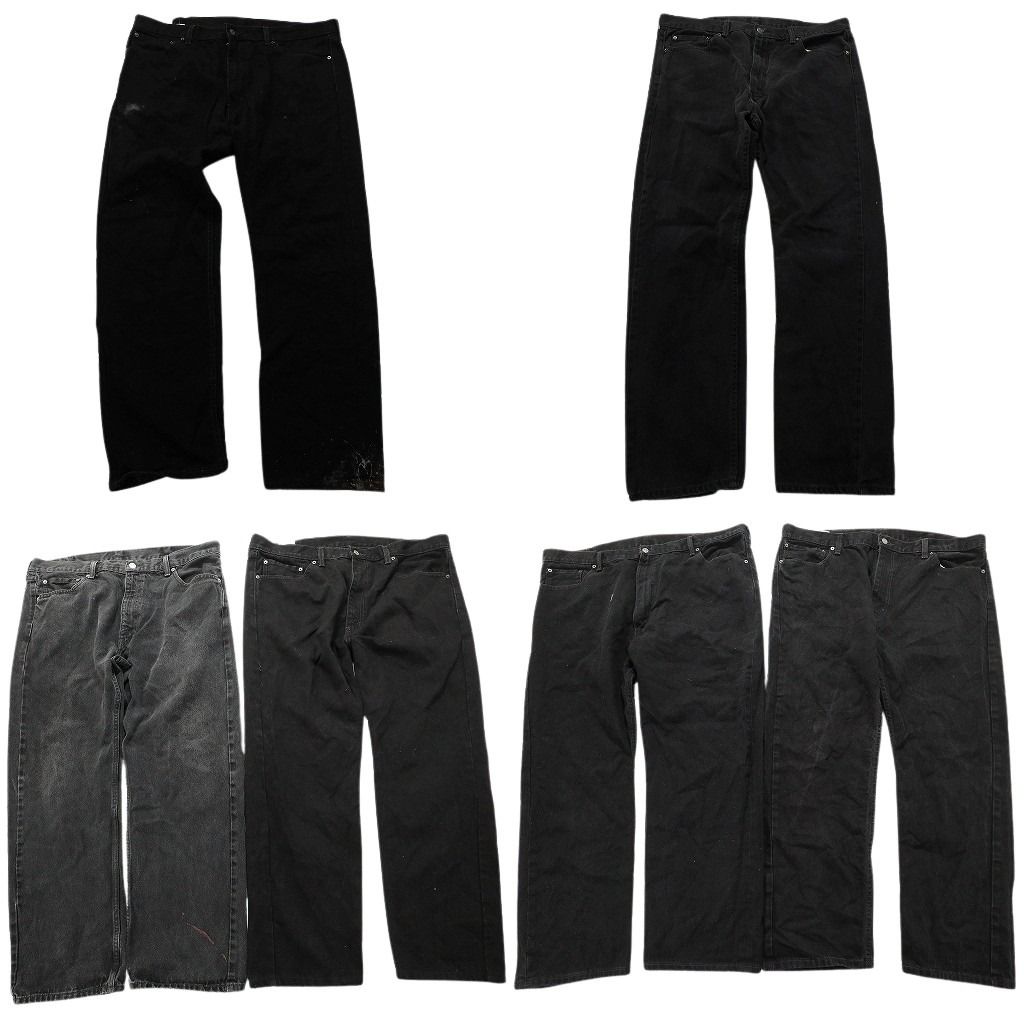 古着卸 まとめ売り リーバイス 505 ブラックデニム パンツ 6枚セット (メンズ 40 /42 /46 ) フェード アメカジ  古着 NC1256