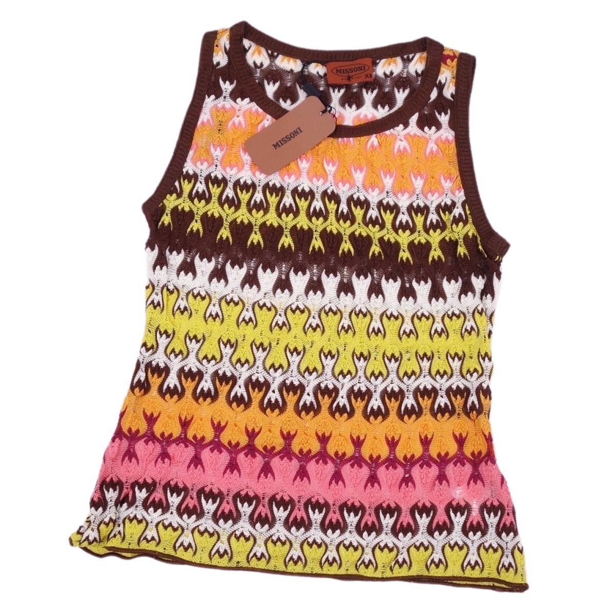 新古品 ミッソーニ MISSONI タンクトップ ノースリーブ ニット 