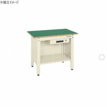サカエ 一人用作業台CPタイプ サカエリューム天板 1200×600×740mm アイボリー CP-126AI