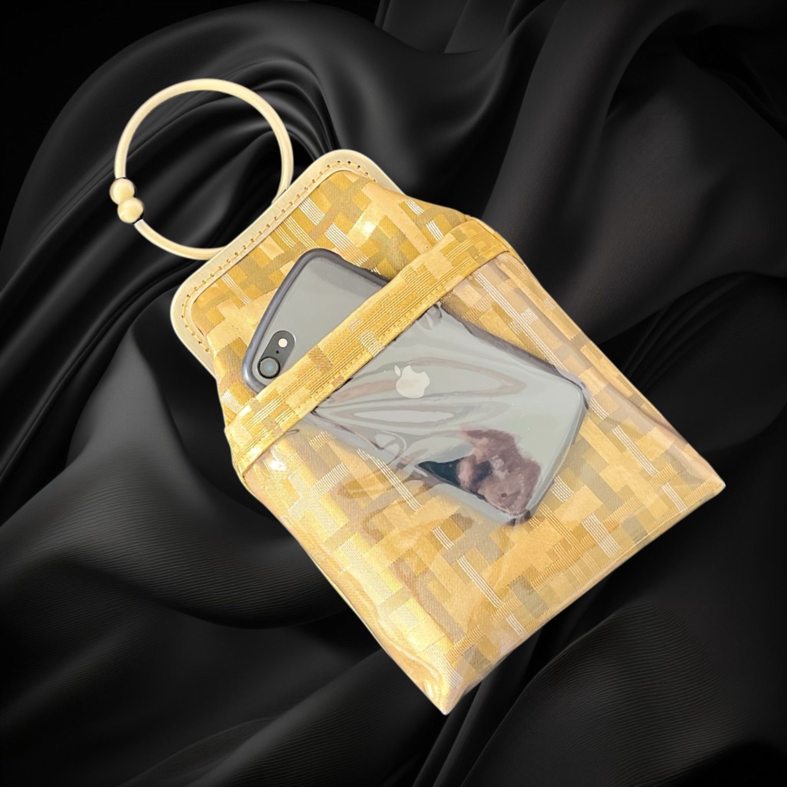 No.555 入れたまスマホ操作 着物スマホバッグ 着物サコッシュ DECORATOM_COM_BR